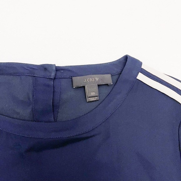 J. Crew Long Sleeve Blouse Striped Accent SZ 00 - Picture 3 of 4